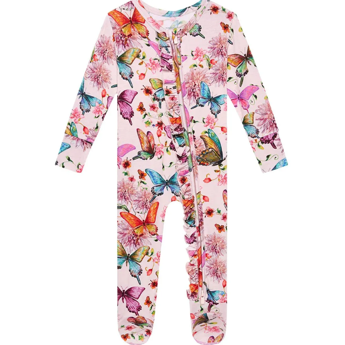 Ruffled Zippered Footie