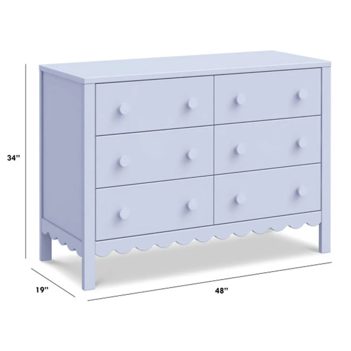 Sammy Scallop 6 Drawer Dresser