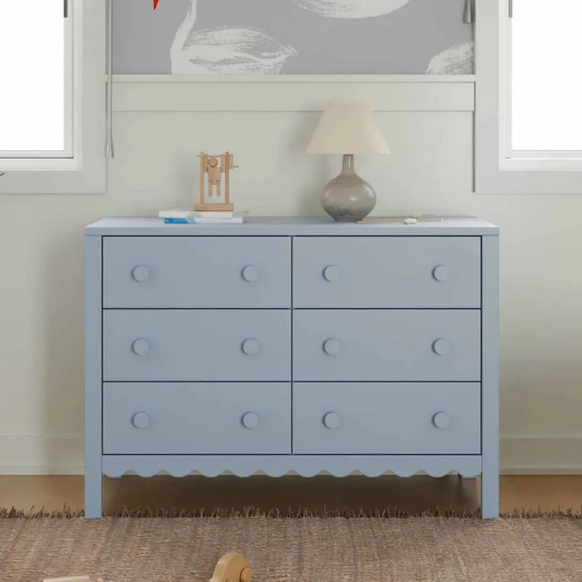 Sammy Scallop 6 Drawer Dresser