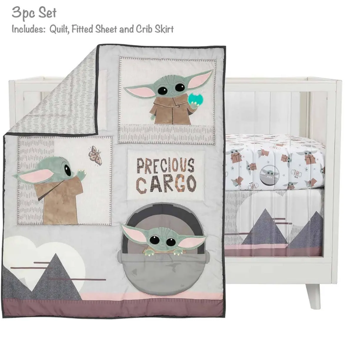 Star Wars the Child 3 Piece Crib Set