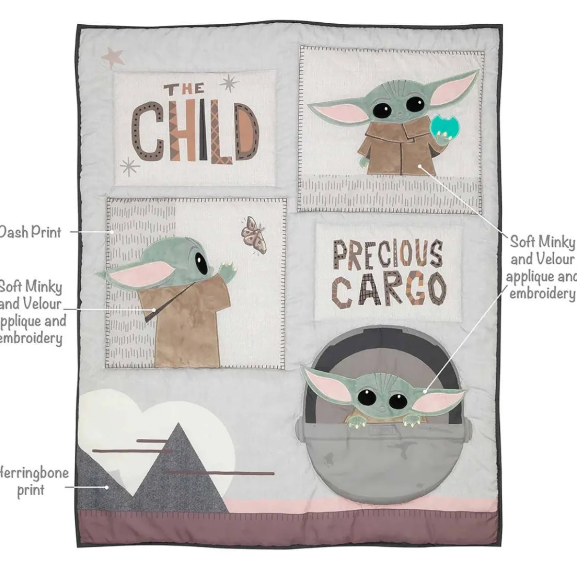 Star Wars the Child 3 Piece Crib Set