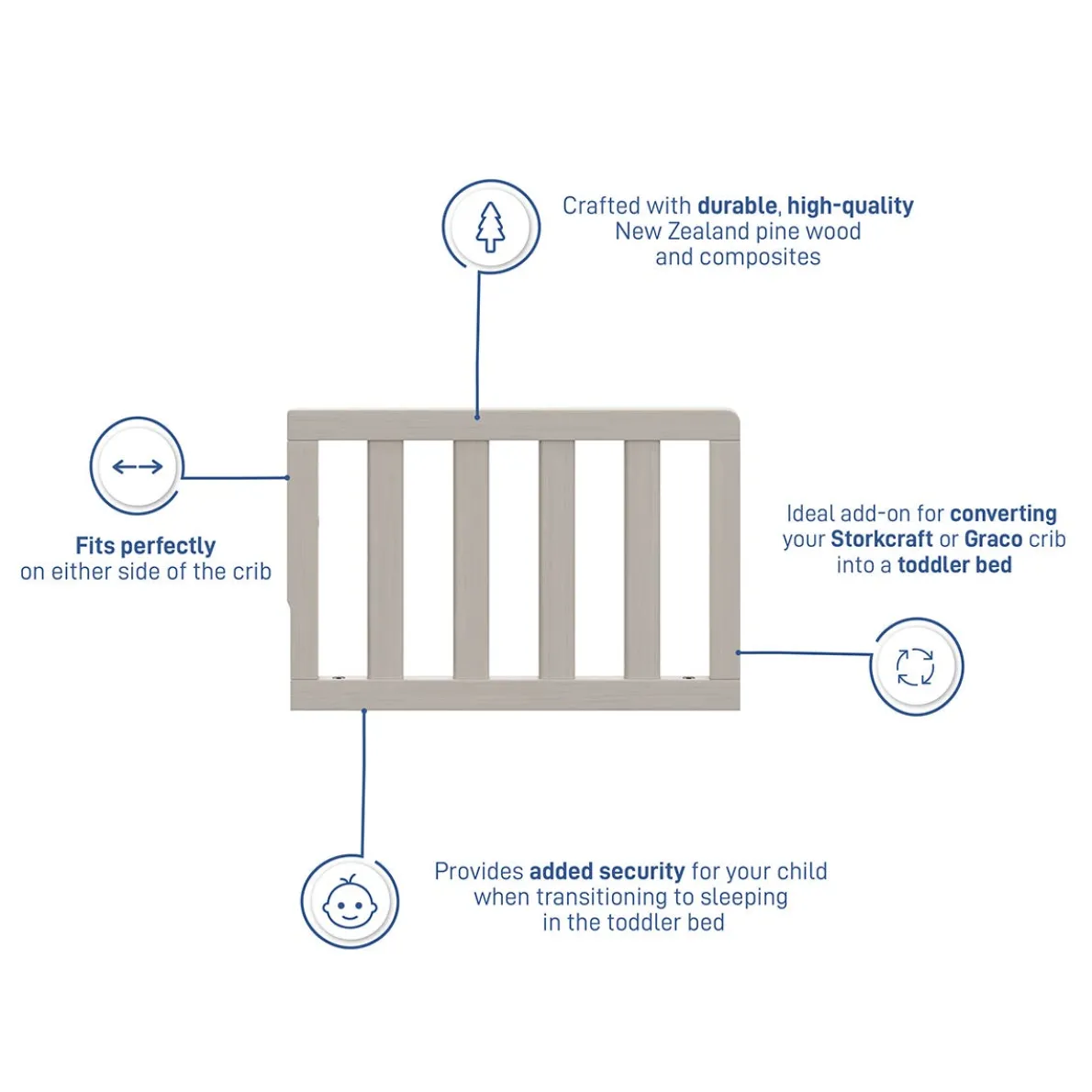 Toddler Guardrail with Slats