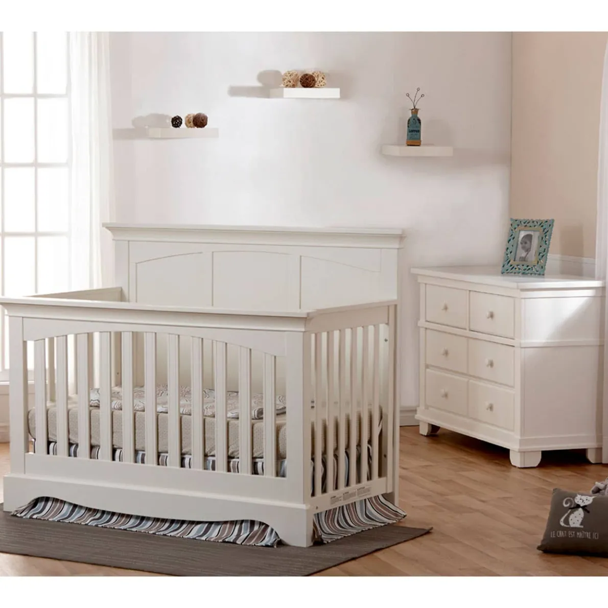 Torino Full Panel Forever Crib + Double Dresser