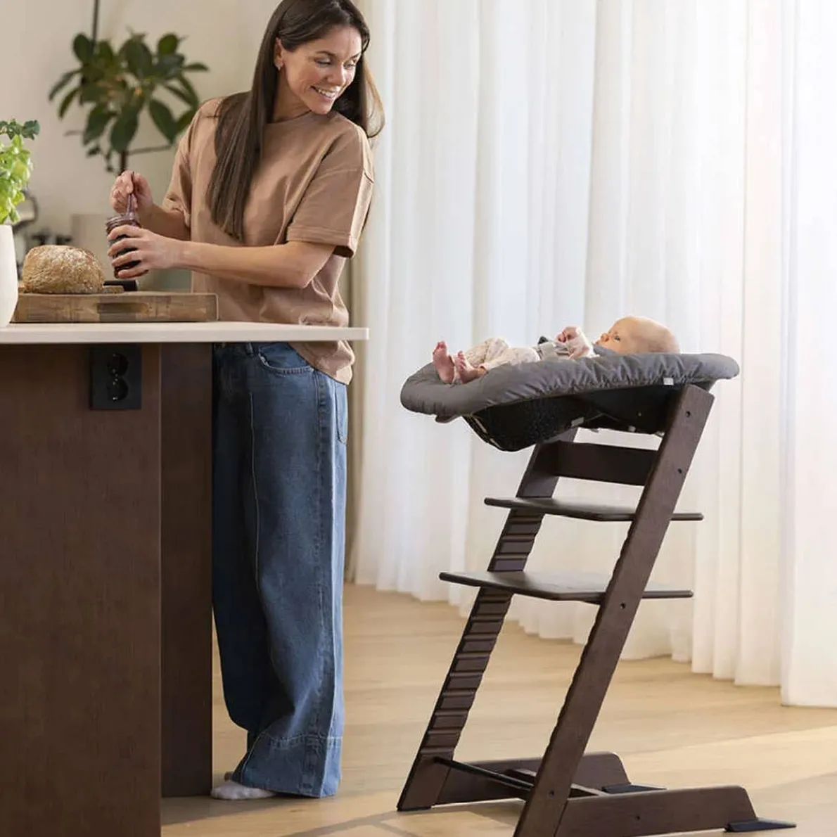 Tripp Trapp® High Chair² Complete with Newborn Set (Oak)