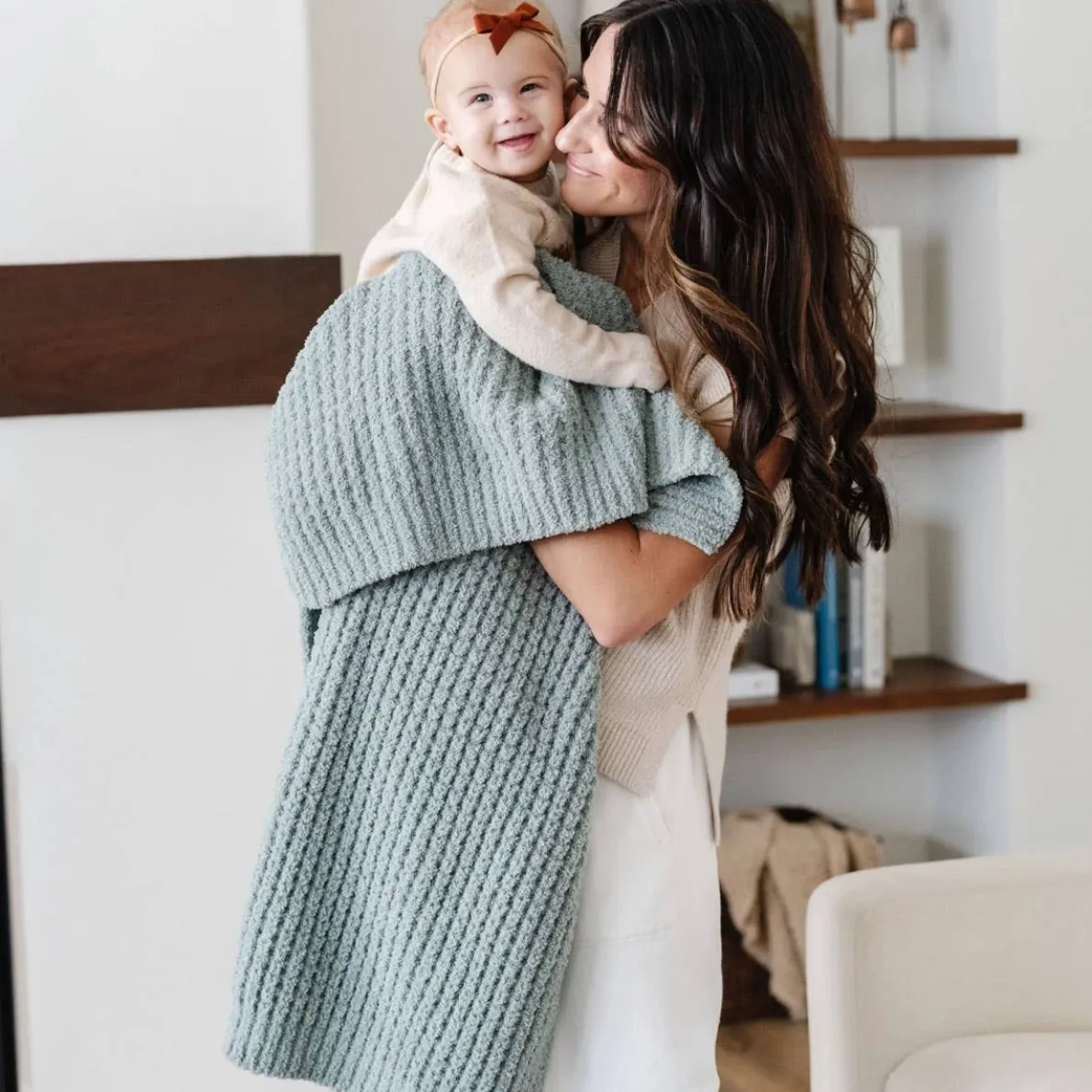 Waffle Knit Receiving Blanket