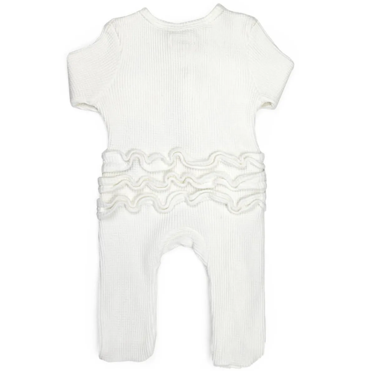 Waffle Knit Ruffle Sleeper