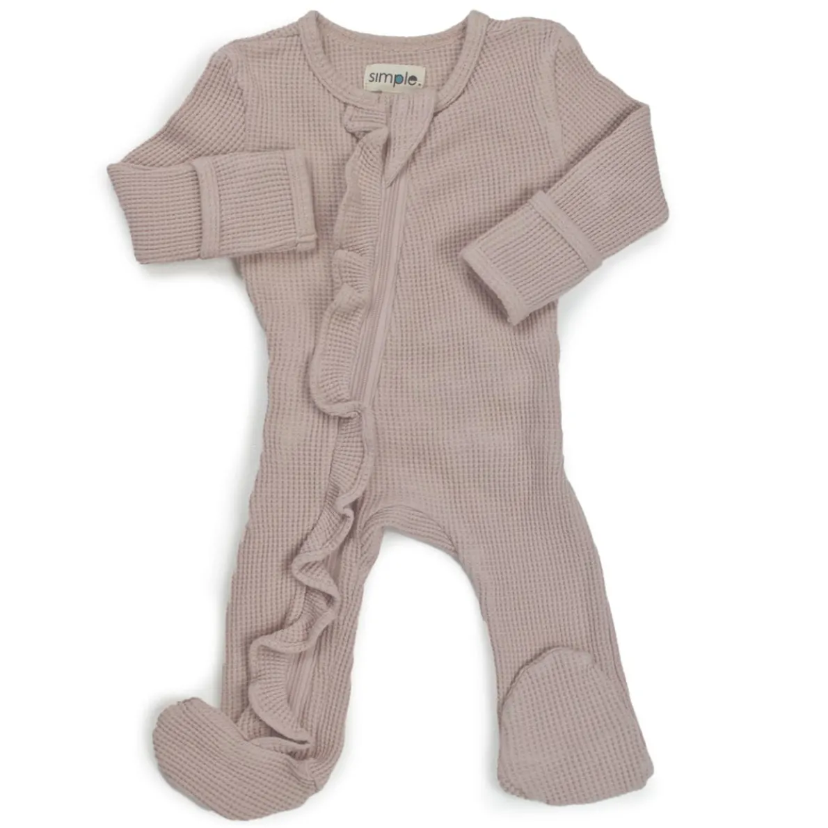 Waffle Knit Ruffle Sleeper