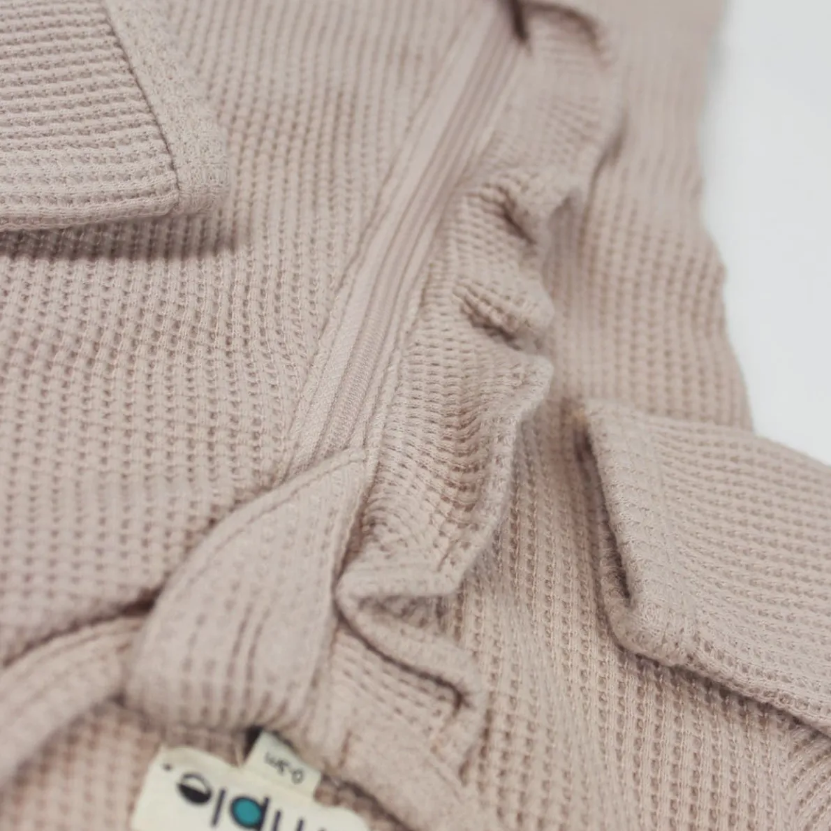 Waffle Knit Ruffle Sleeper