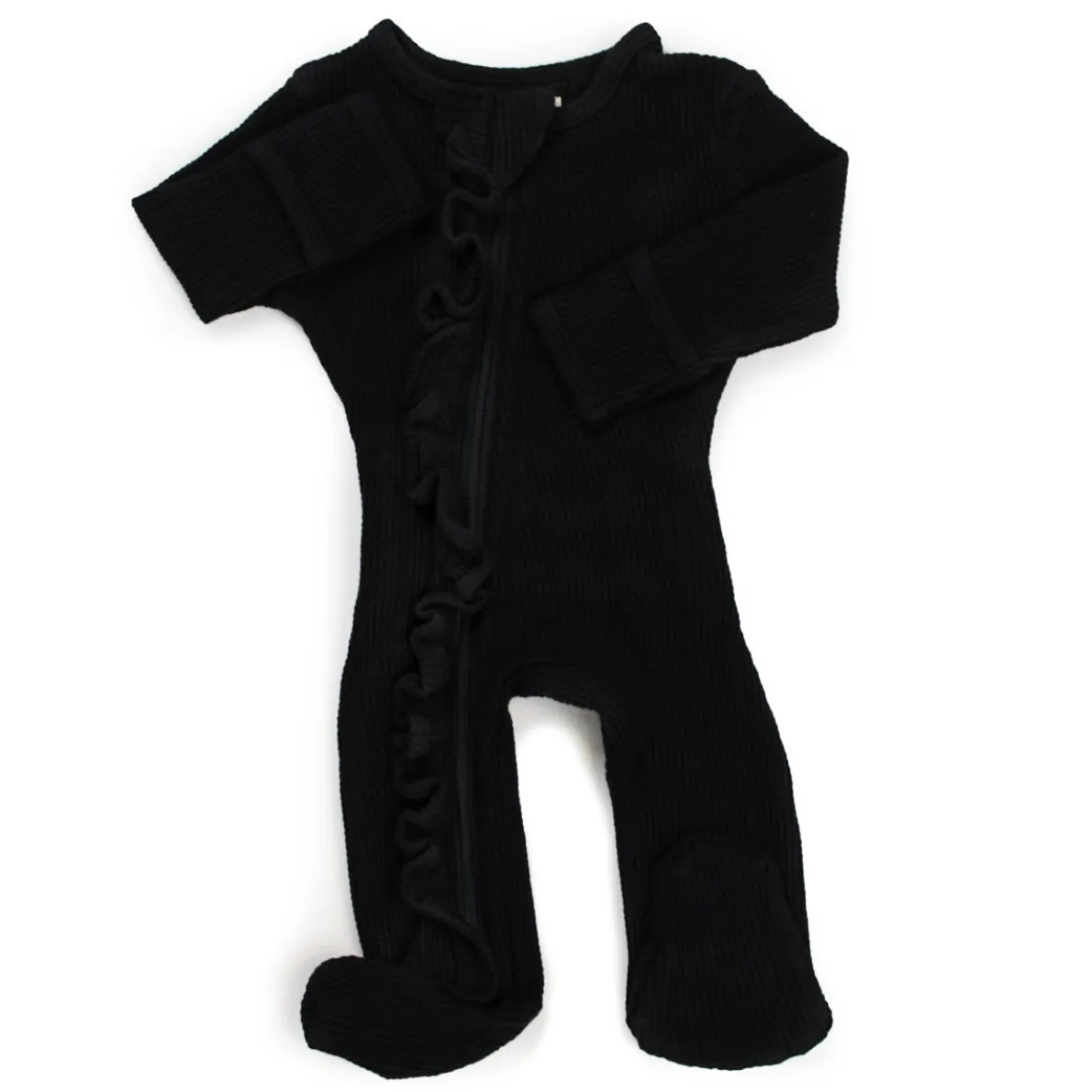 Waffle Knit Ruffle Sleeper