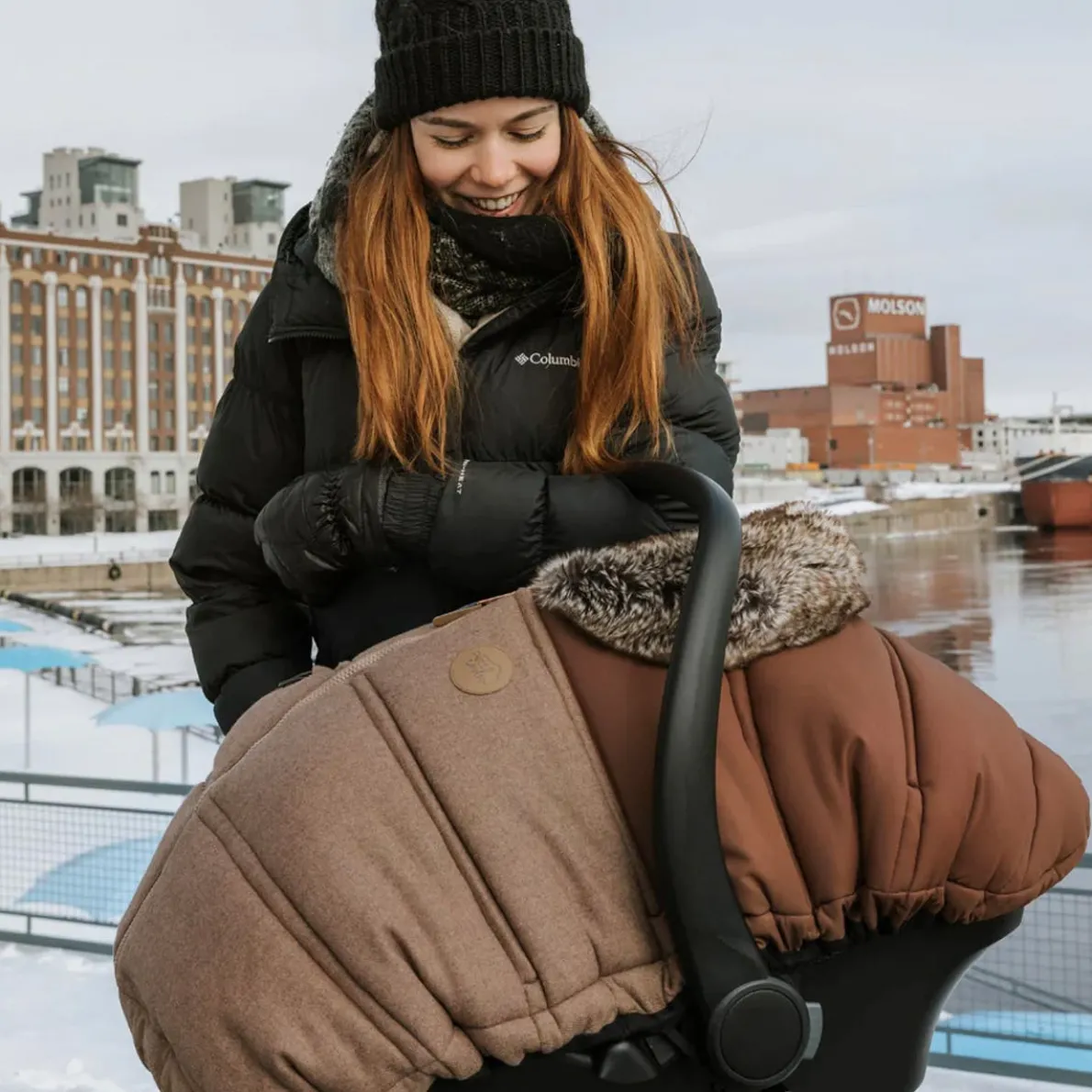 Winter Car Seat Cover (Wool Choco-Caramel)