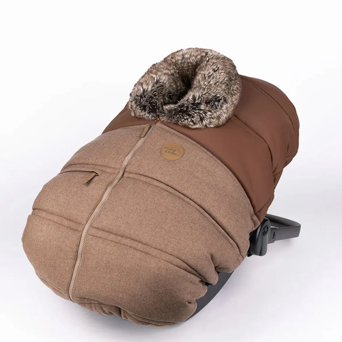 Winter Car Seat Cover (Wool Choco-Caramel)
