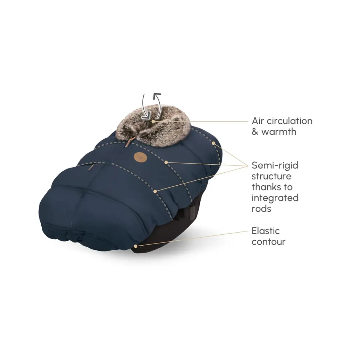 Winter Car Seat Cover (Wool Choco-Caramel)