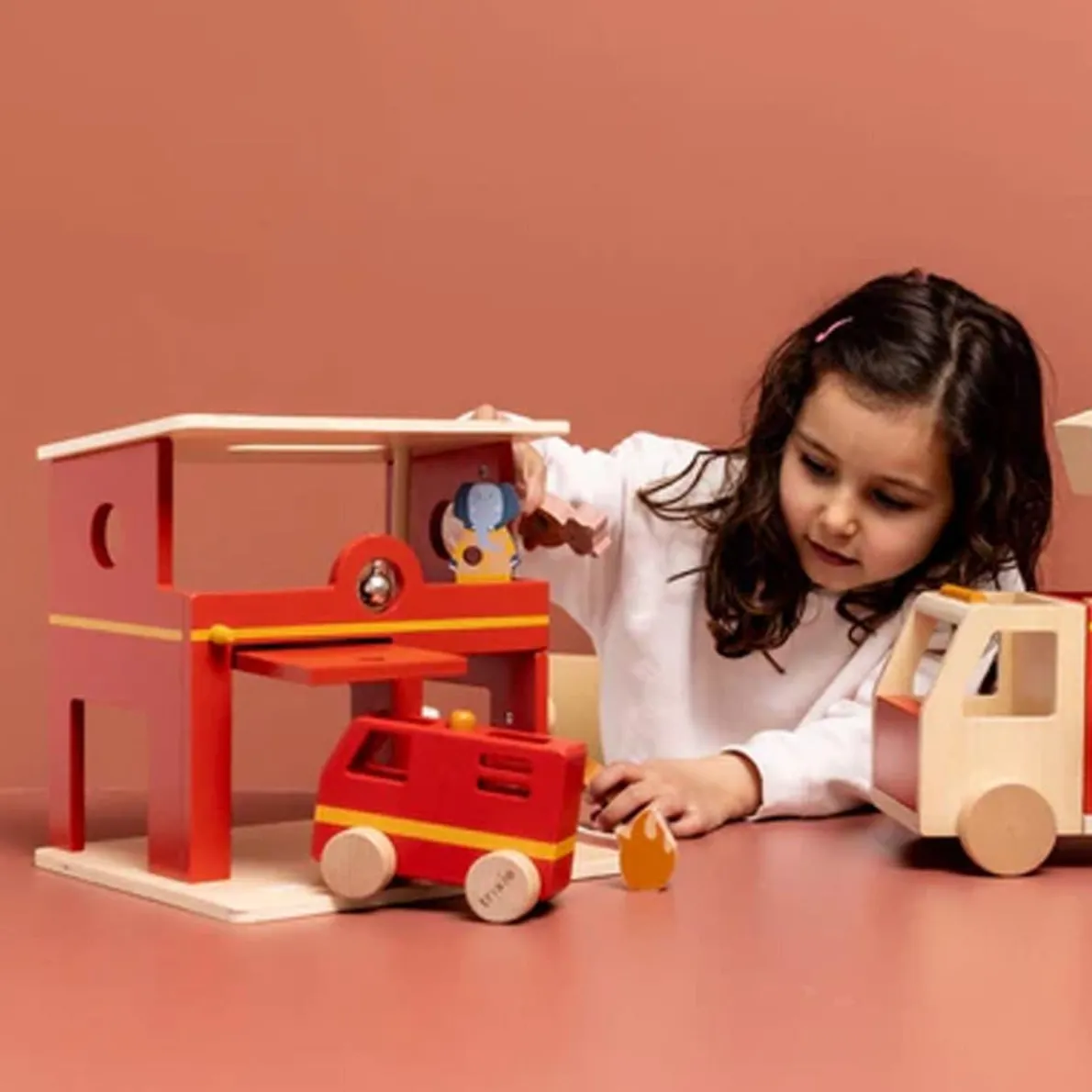 Wooden Animal Fire Station