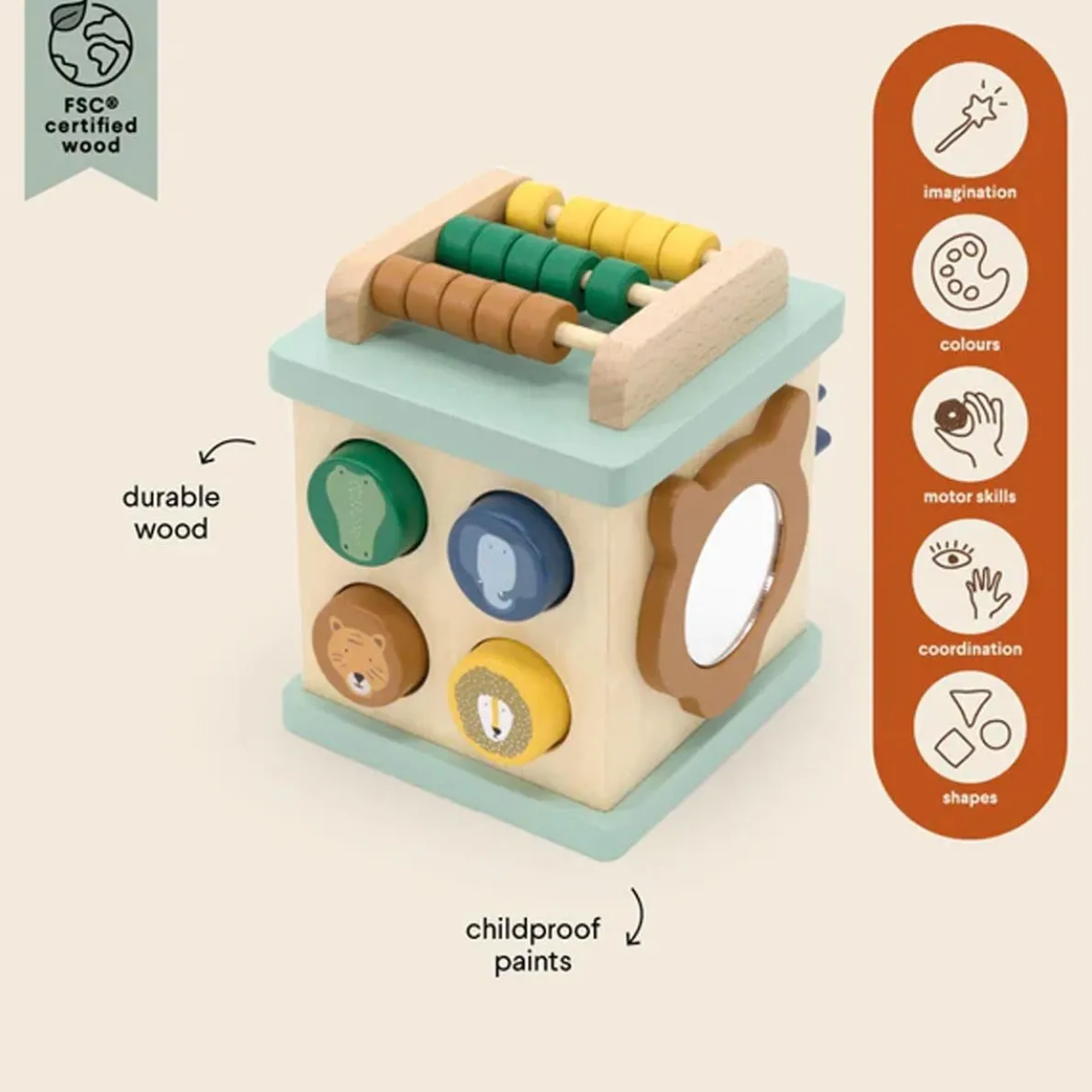 Wooden Small Activity Cube