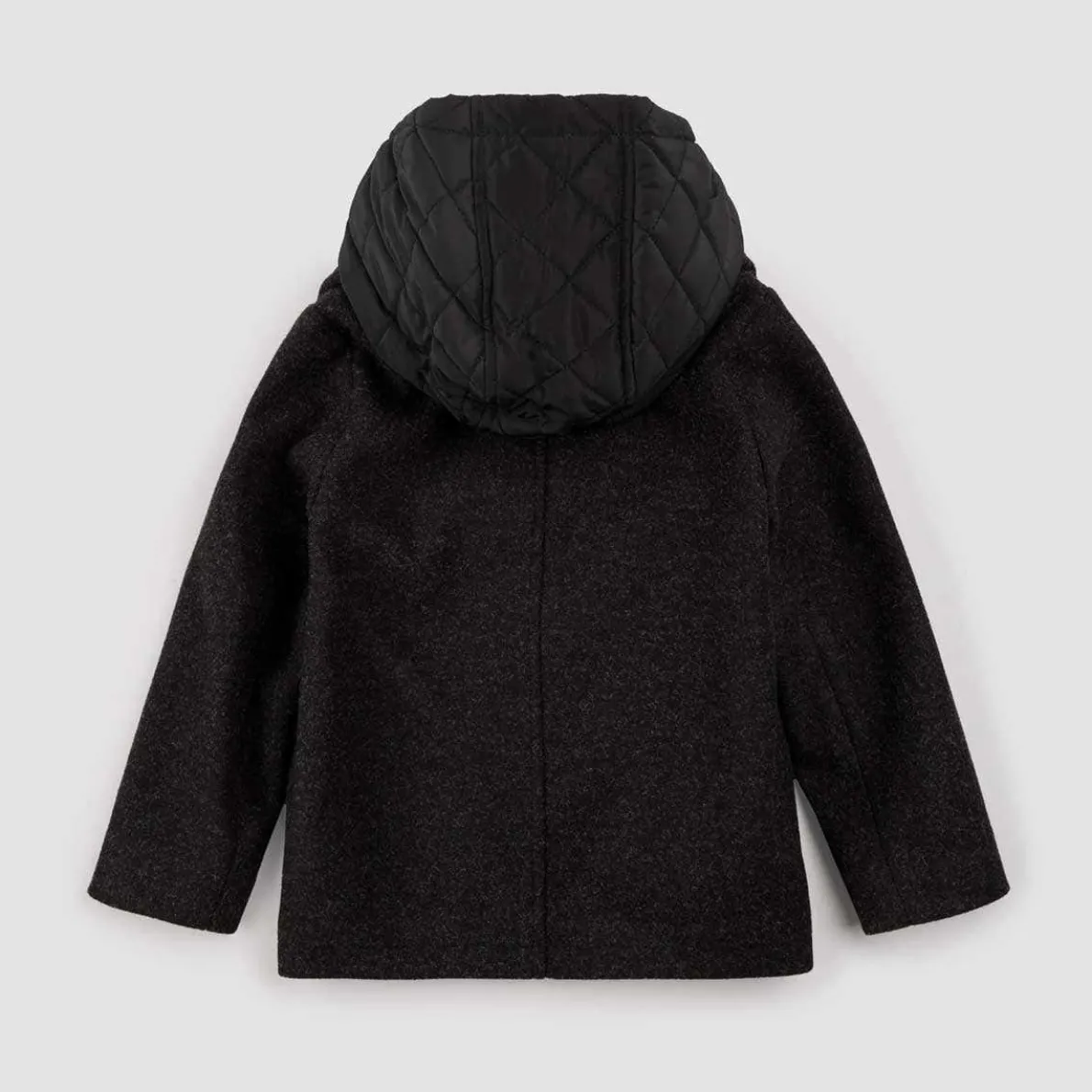 Wool Coat with Removable Hood