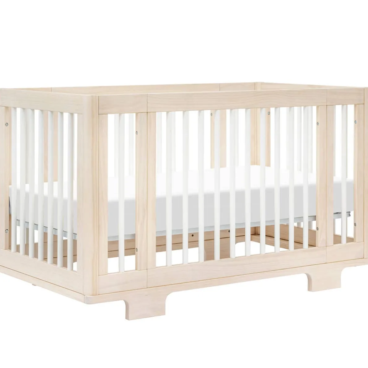 Yuzu 8-in-1 Crib with All-Stages Conversion Kits - Washed Natural with White