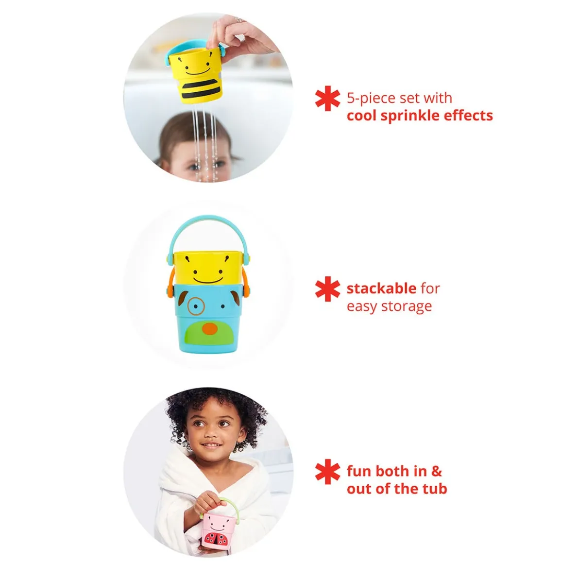 Zoo Stack & Pour Buckets (5 Piece)
